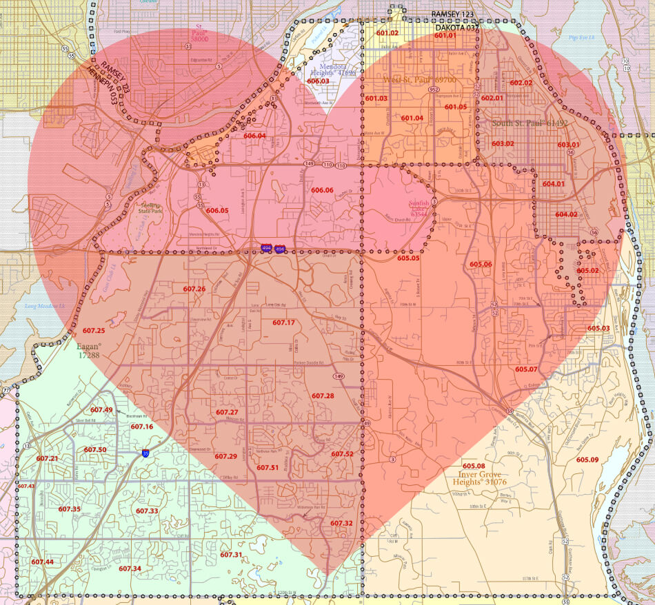 TriDistrict area map